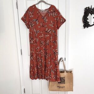 2X Sonoma 🍁🍂Floral Rust Dress with Pockets! 🎃🧶